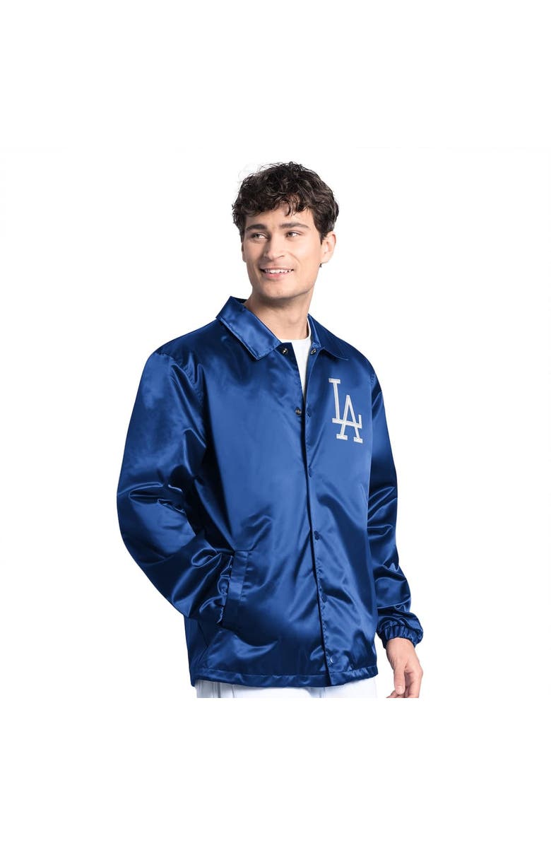 STARTER Men's Starter  Royal Los Angeles Dodgers Cooperstown Collection Point Man Full-Snap Coaches Jacket, Alternate, color, 