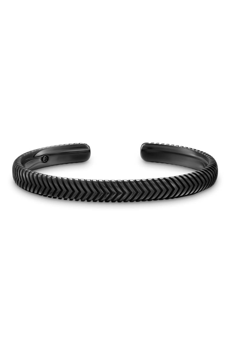 Chevron Cuff Bracelet in Black Titanium, Alternate, color, BLACK