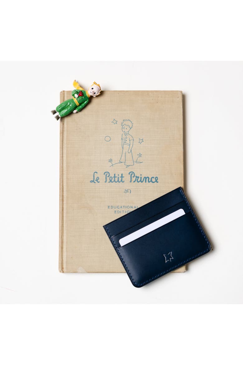 Le Petit Prince Italian Leather Card Wallet, Alternate, color, Midnight Blue