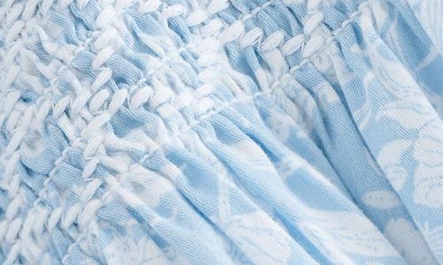 Next Kids' Ditsy Smocked Cotton Dress In Blue