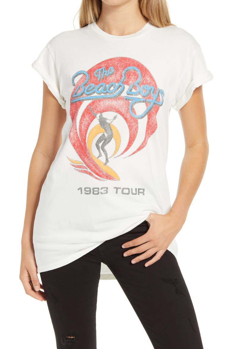 Beach Boys 1983 Tour Rolled Weekend Graphic Tee, Main, color, VINTAGE WHITE