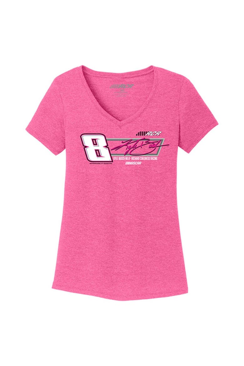 Women's Richard Childress Racing Team Collection Pink Kyle Busch V-Neck T-Shirt, Alternate, color, Pink