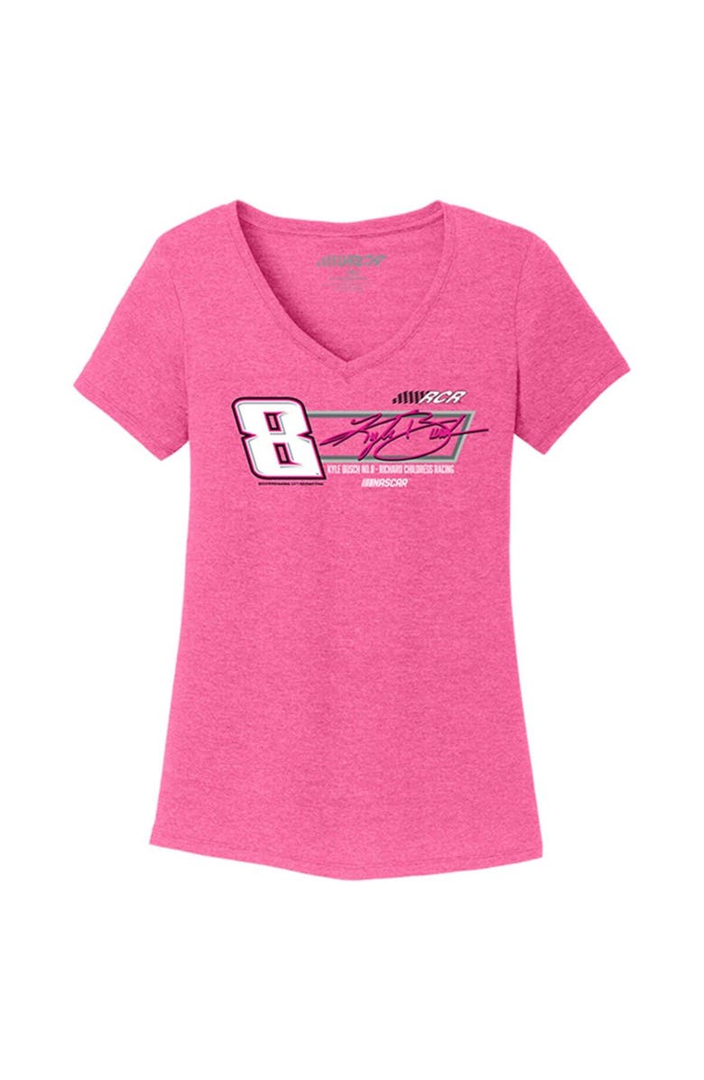 NASCAR Women's Richard Childress Racing Team Collection Pink Kyle Busch V-Neck T-Shirt, Alternate, color,