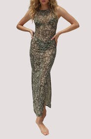 Stone Fox Swim Konda Sheer Mesh Cover-Up Maxi Dress