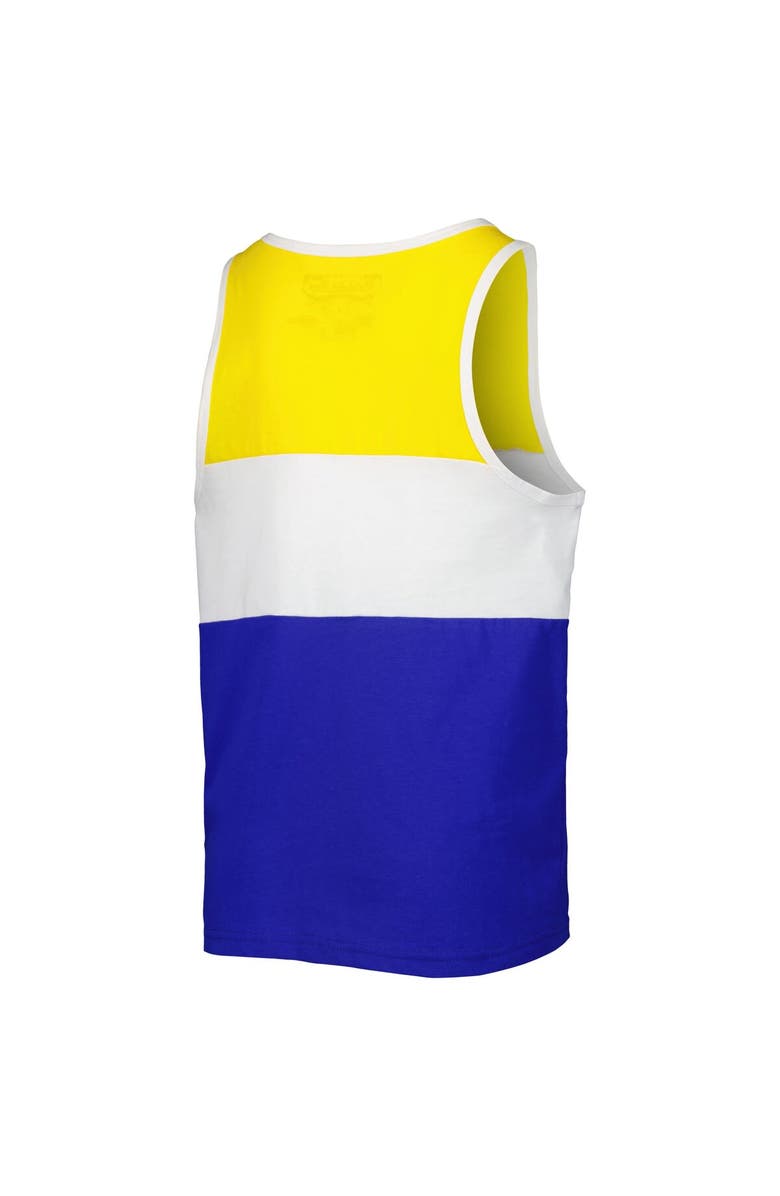 Mitchell & Ness Youth Mitchell & Ness Royal/Gold Golden State Warriors Hardwood Classics Special Script Tank Top, Alternate, color, 