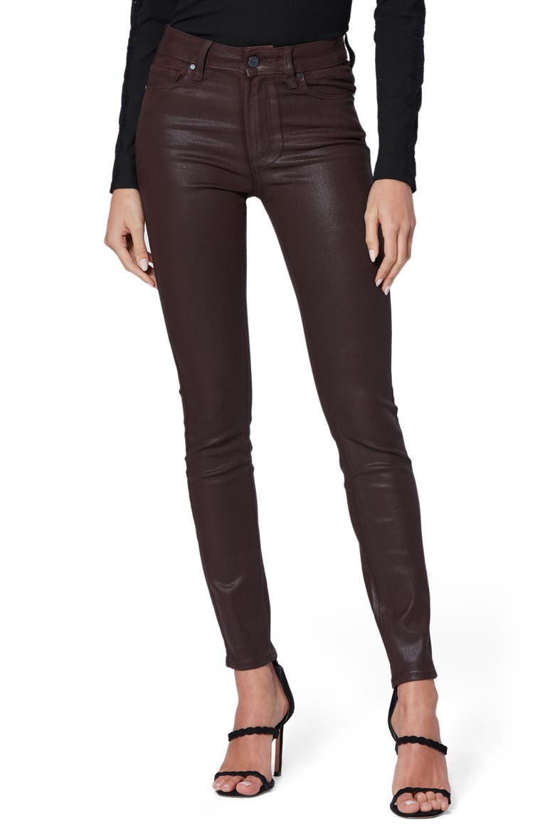 Transcend Hoxton High Waist Coated Ankle Skinny Jeans, Main, color, CHICORY LUXE COATED