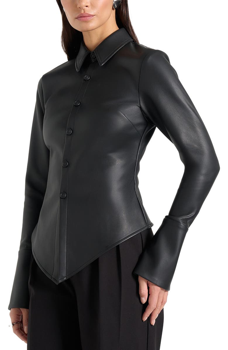 Manière De Voir Sonia Leather Cinch Shirt, Alternate, color,