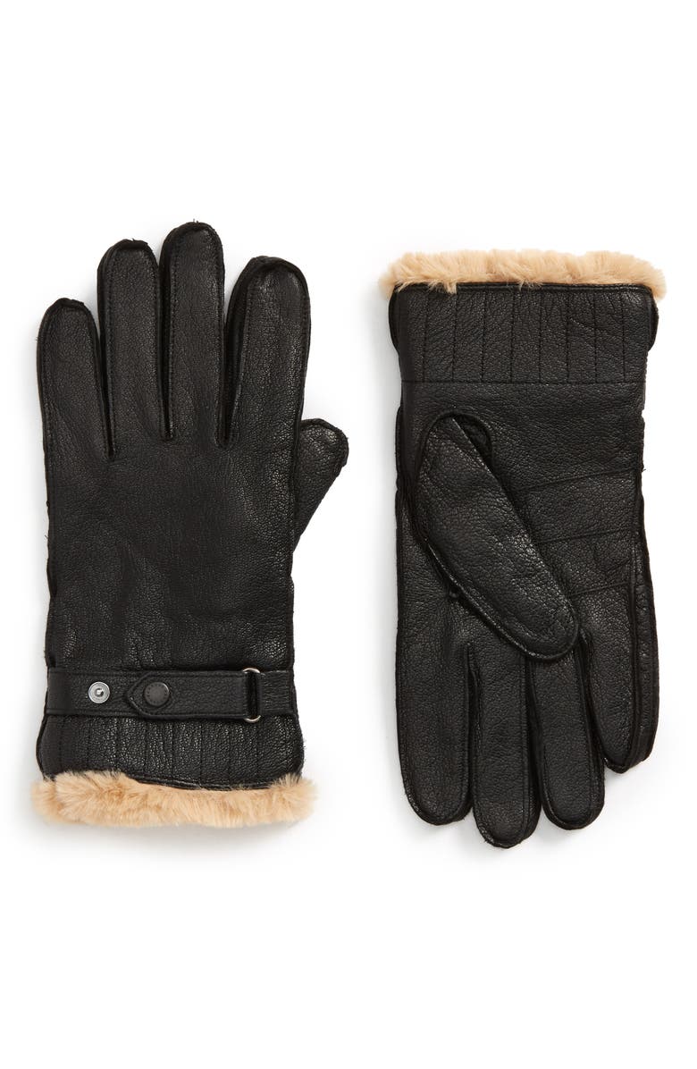 Barbour Leather Gloves, Main, color,