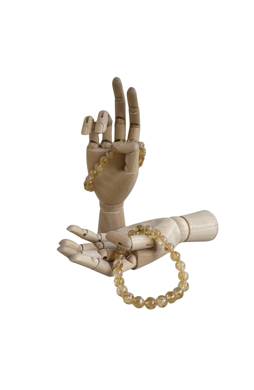 Humanist Beauty Crystal Healing Beaded Bracelet In Citrine