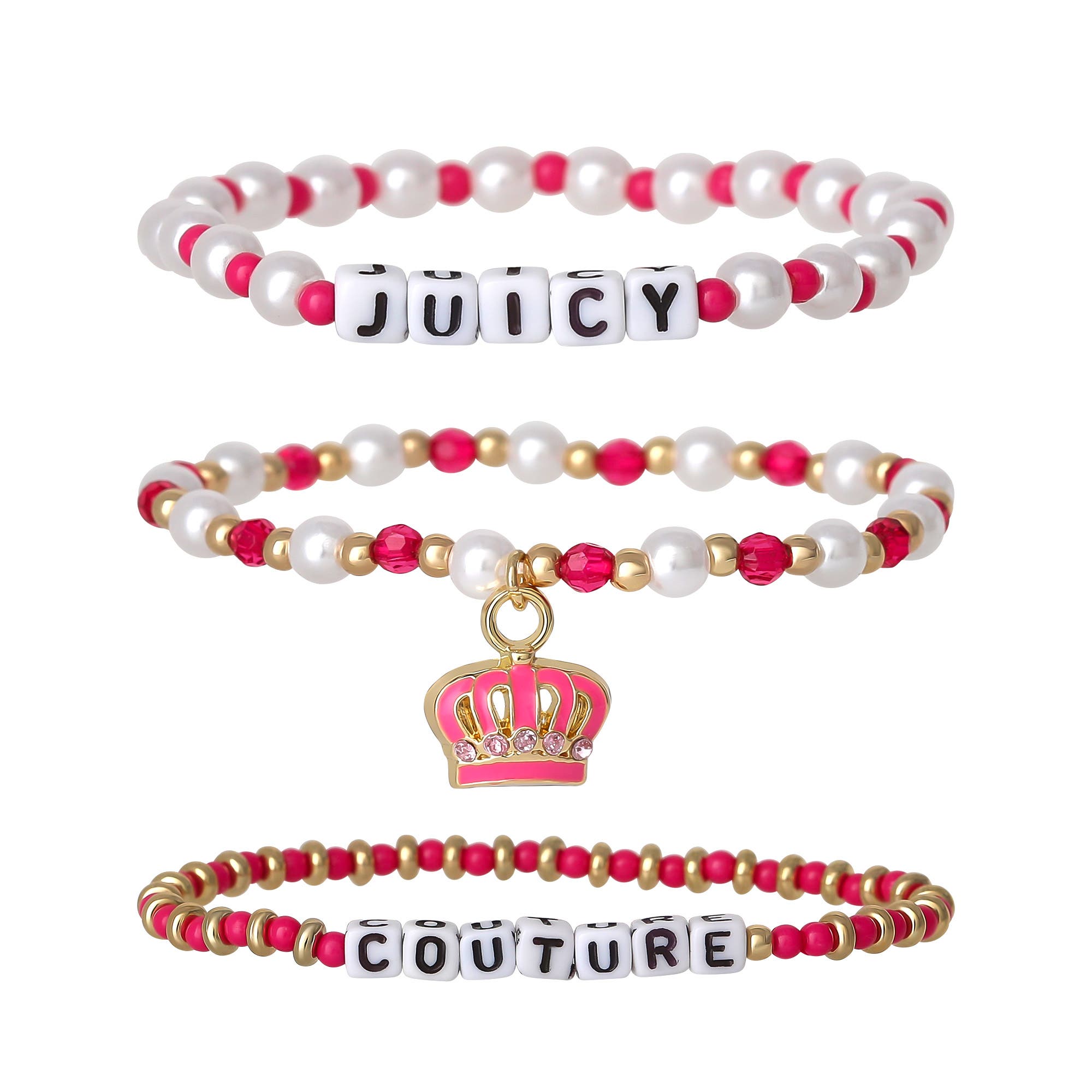 selected pink, white, gold