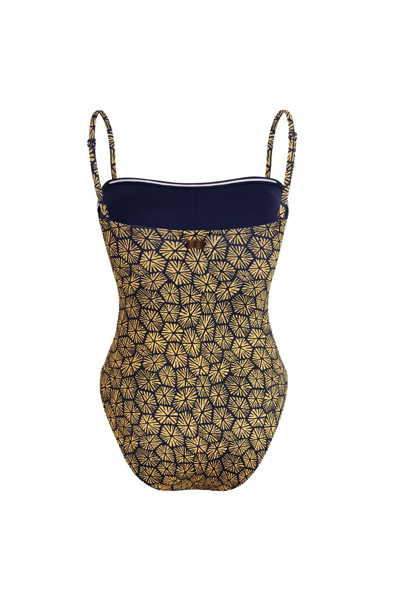 Women's Carapaces Jersey Bustier One-Piece Swimsuit, Alternate, color, BLEU MARINE