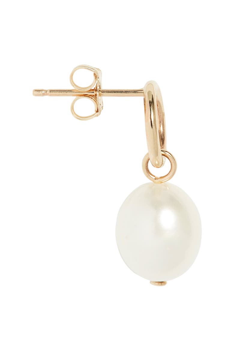 Mismatched Cultured Pearl Drop Earrings, Alternate, color, GOLD