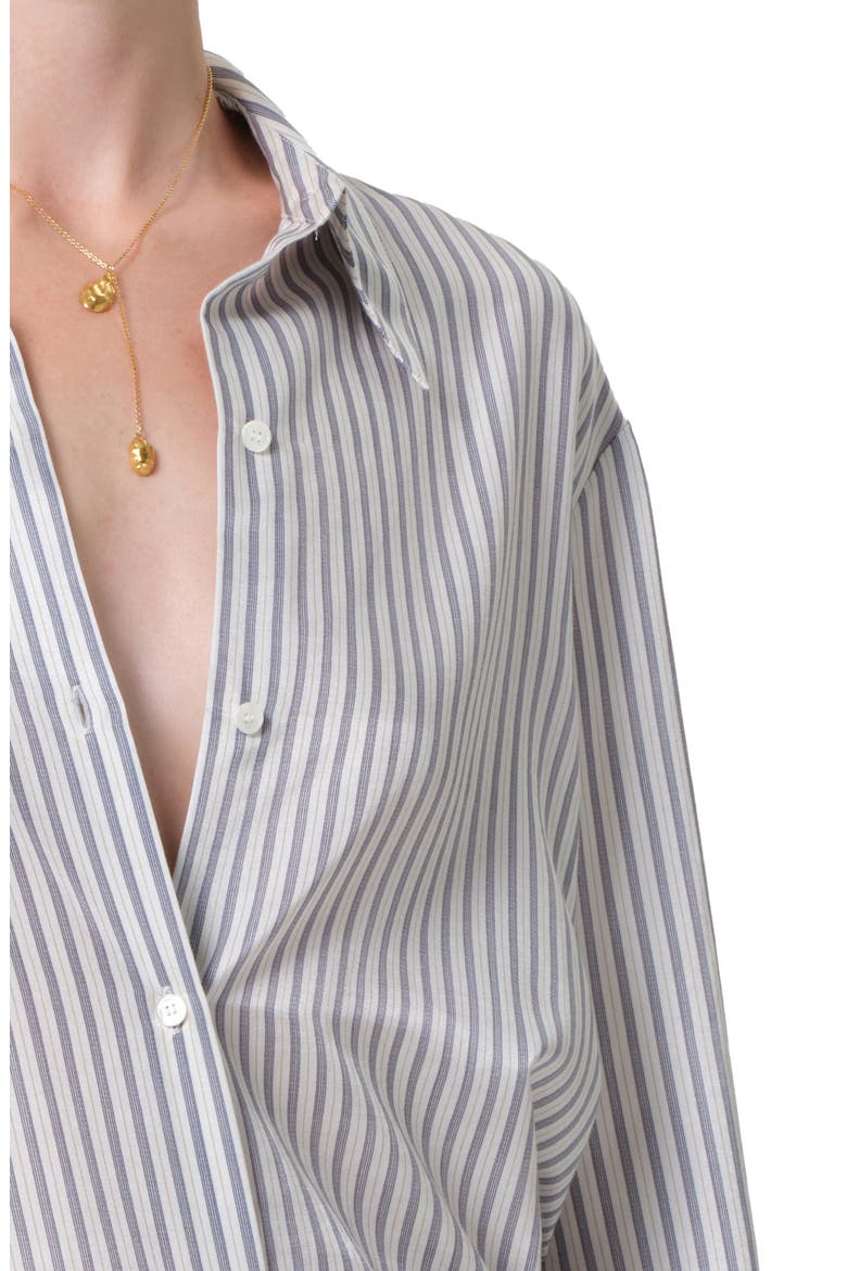 Camilia Cotton & Silk Button-Up Shirt, Alternate, color, MIRADA STRIPE
