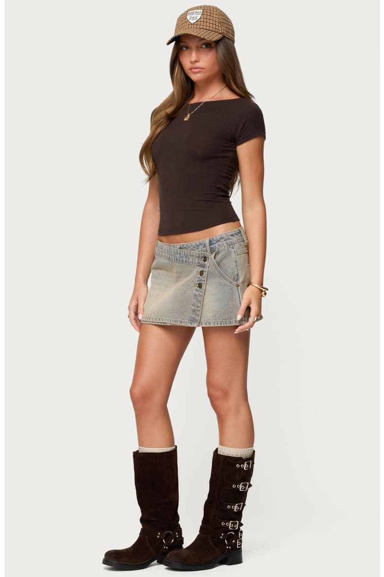 Becca Boat Neck T-Shirt, Alternate, color, BROWN