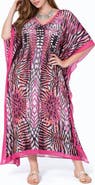 RANEES Print V-Neck Maxi Caftan