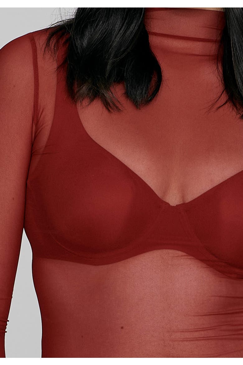 The Mockneck Top, Alternate, color, AMARYLLIS