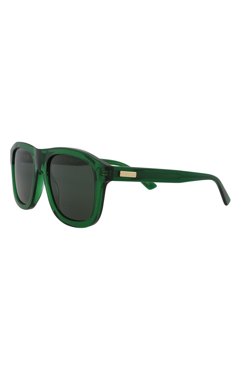 Gucci 54mm Square Sunglasses, Alternate, color, Green Green Green
