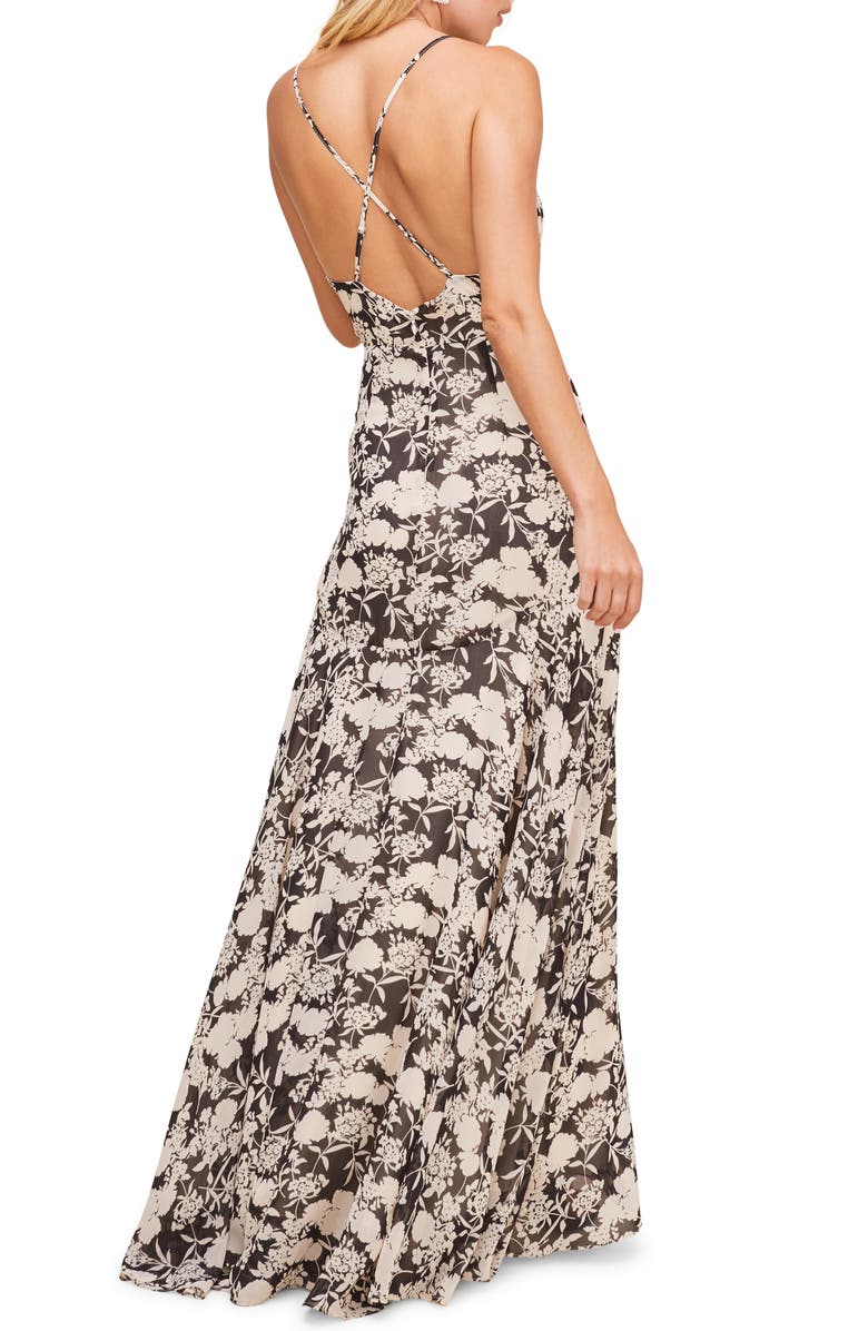 ASTR the Label Pandora High Slit Floral Print Maxi Sundress, Alternate, color, 