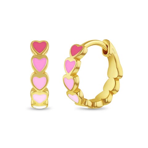 Enamel Cascading Heart Girl Earrings