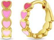 In Season Jewelry Enamel Cascading Heart Girl Earrings
