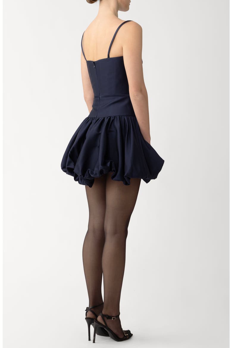 Maddie Bubble Hem Satin Cocktail Dress, Alternate, color, MIDNIGHT BLUE
