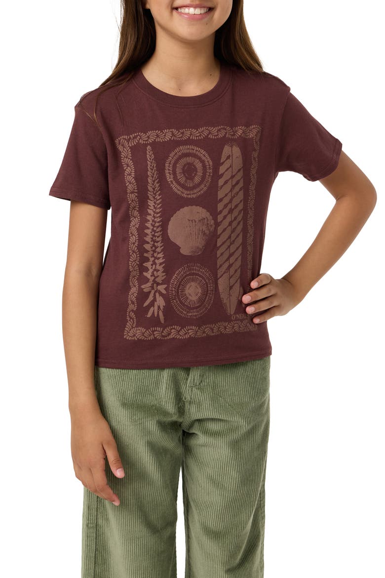 Kids' Calico Angie Graphic Tee, Main, color, CHOCOLATE