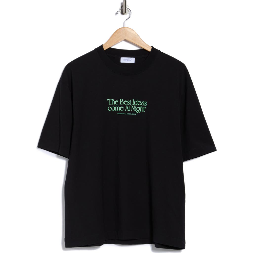 Off-white Best Ideas Skate Cotton Graphic T-shirt In Black