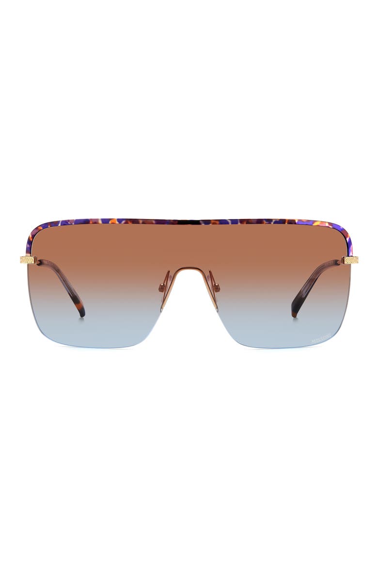 99mm Shield Sunglasses, Main, color, GOLD BLUE HAVANA/ BROWN BLUE