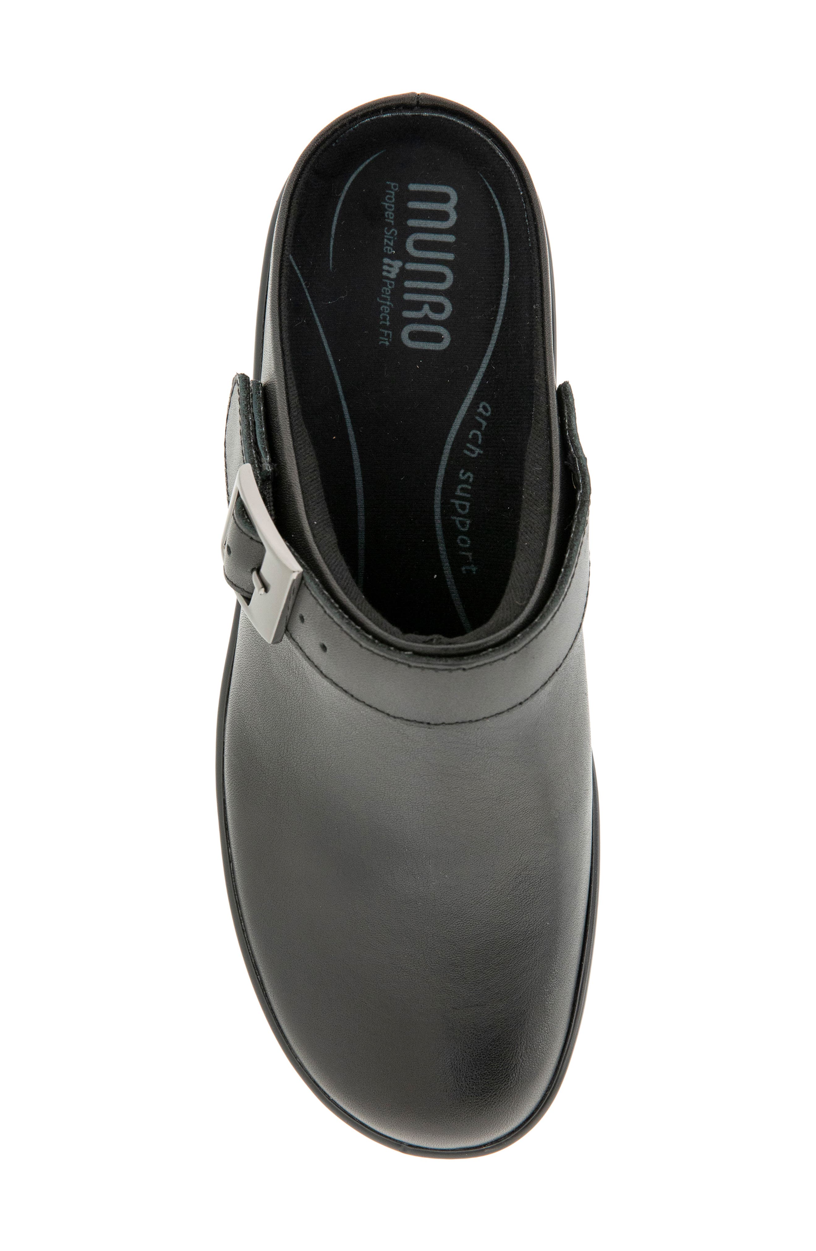 Clarice Leather Clog, Alternate, color, BLACK LEATHER