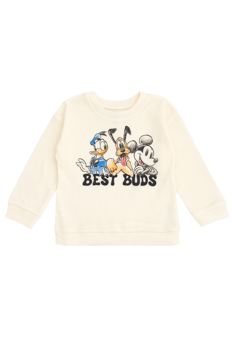 Mickey Mouse Loungewear 2-Piece Sweatshirt and Pants Set, Alternate, color, Mickey Cream Blue