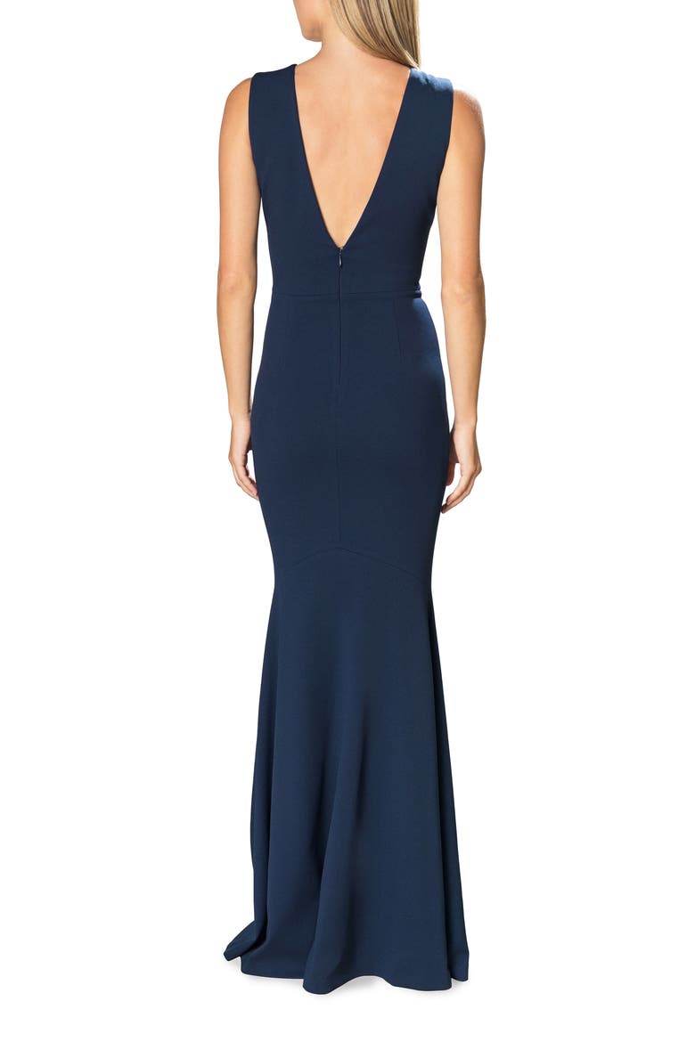 Leighton Sleeveless Mermaid Evening Gown, Alternate, color, PEACOCK BLUE