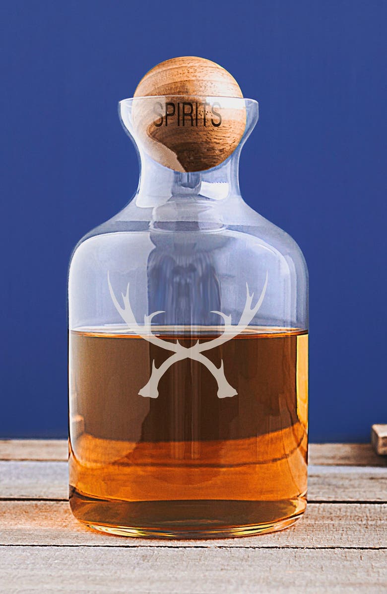 Cathy's Concepts 'Antlers' Glass Decanter & Wood Stopper, Alternate, color,
