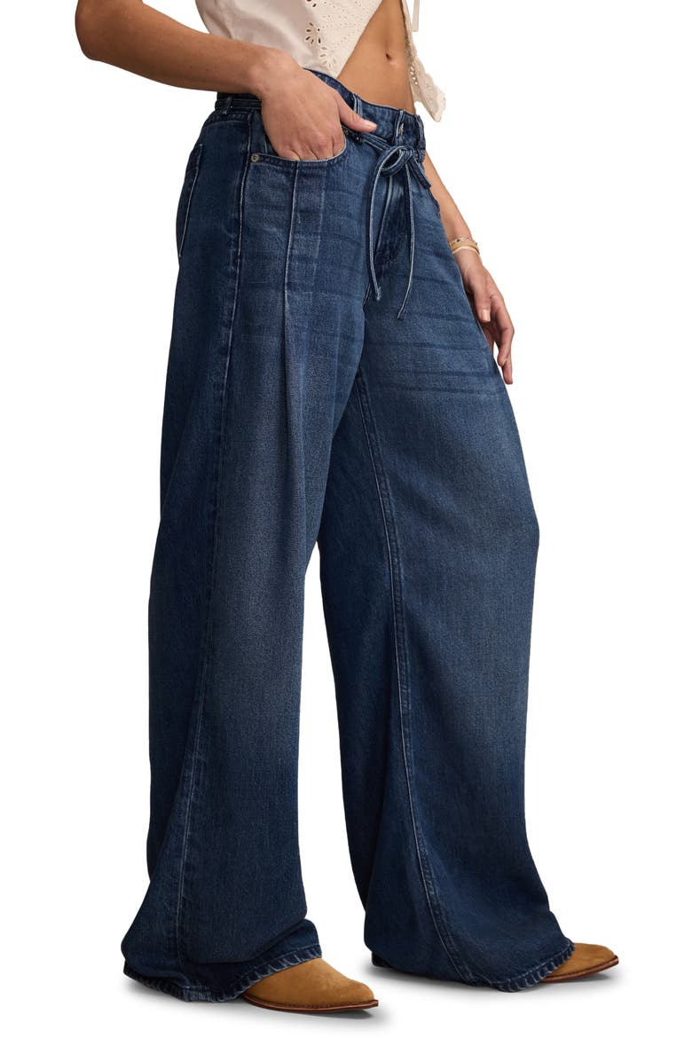 Legend Palazzo Wide Leg Jeans, Alternate, color, LASSO WASH
