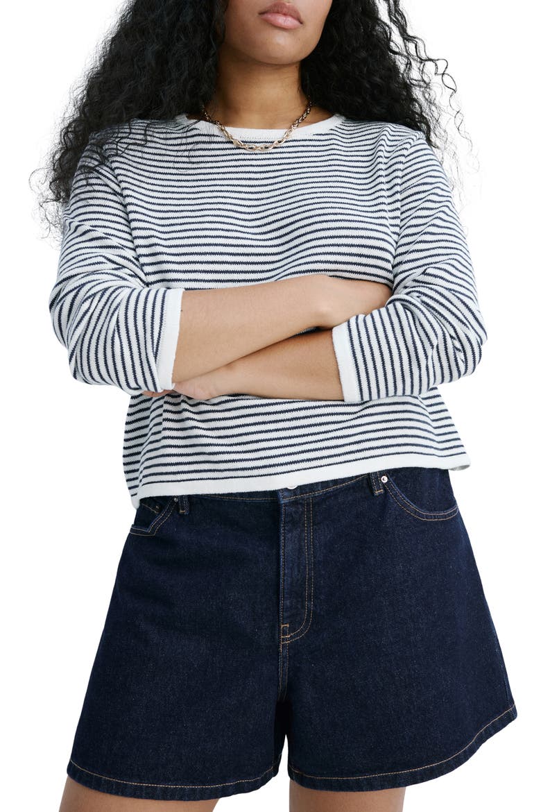 Stripe Sweater, Alternate, color, NAVY
