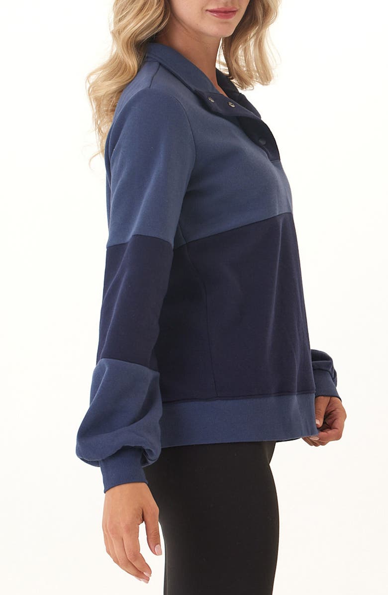 Threads 4 Thought Danielle Colorblock Cotton Blend Fleece Sweatshirt, Alternate, color, Deep Sea/ Stargazer