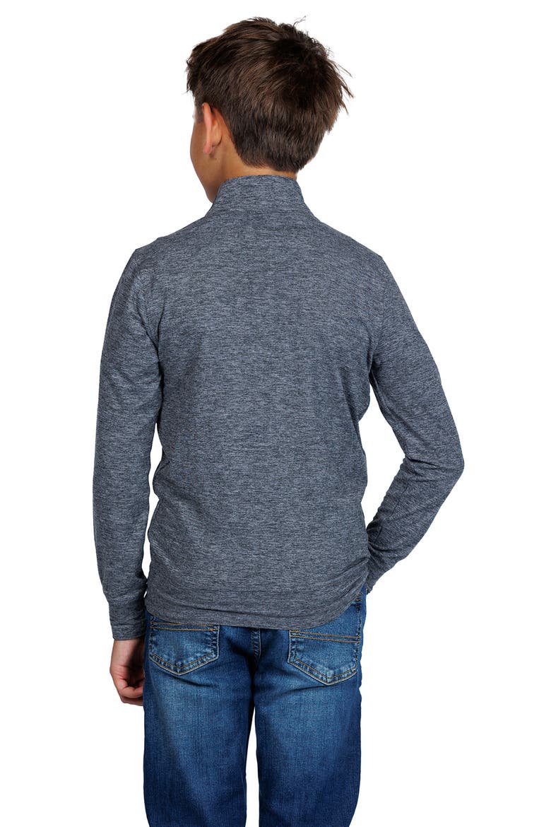 Kids' Brushed Mélange Quarter Zip Pullover, Alternate, color, CHARCOAL HEATHER