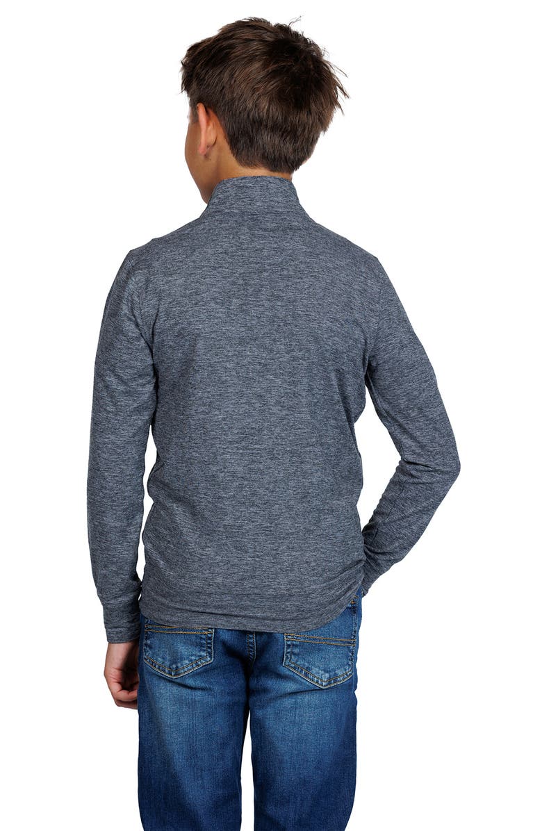TailorByrd Kids' Brushed Mélange Quarter Zip Pullover, Alternate, color, Charcoal Heather