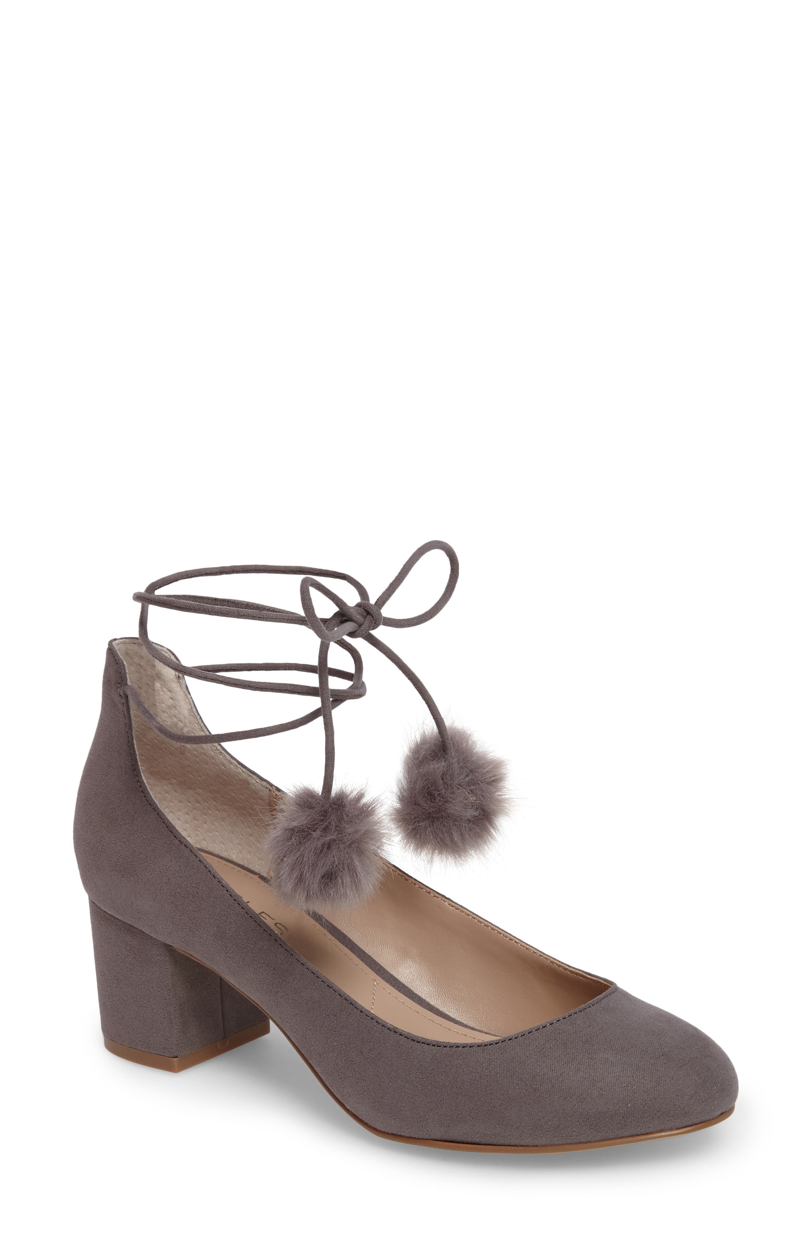 Charles by Charles David Libby Faux Fur Pompom Pump, Main, color, 