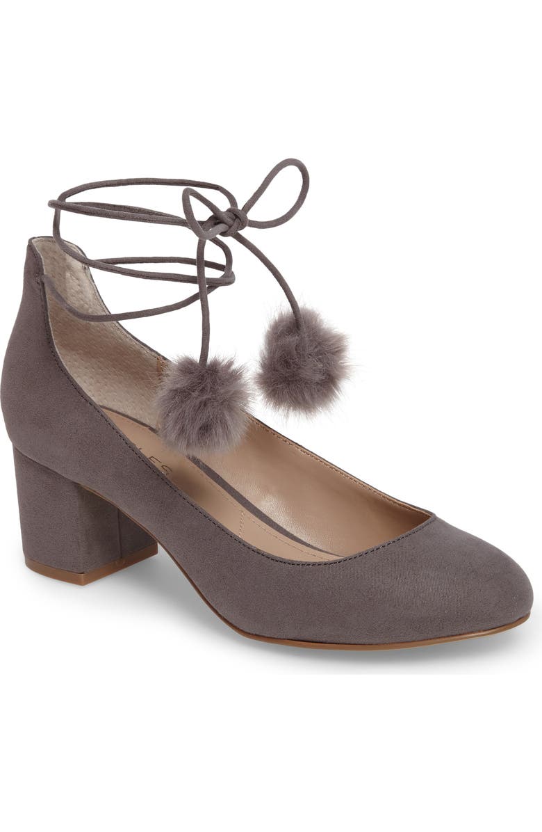 Charles by Charles David Libby Faux Fur Pompom Pump, Main, color,
