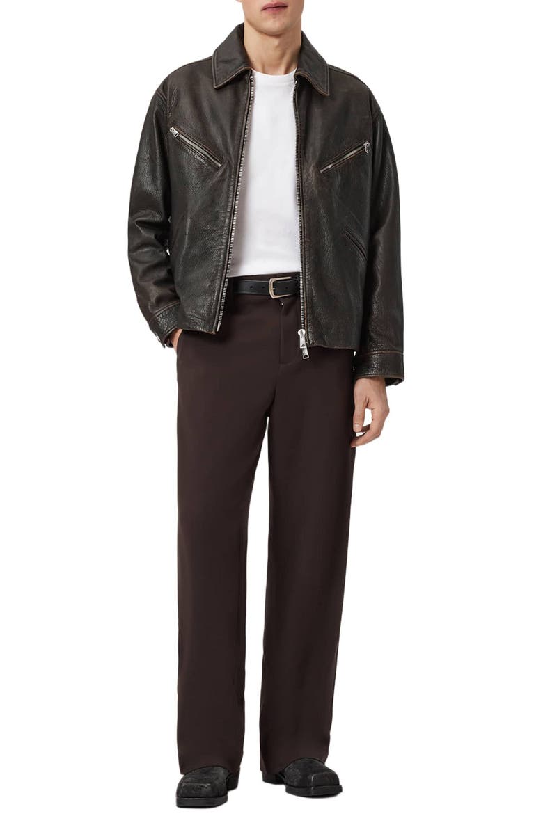 AllSaints Starday Leather Jacket, Alternate, color, Vintage Black