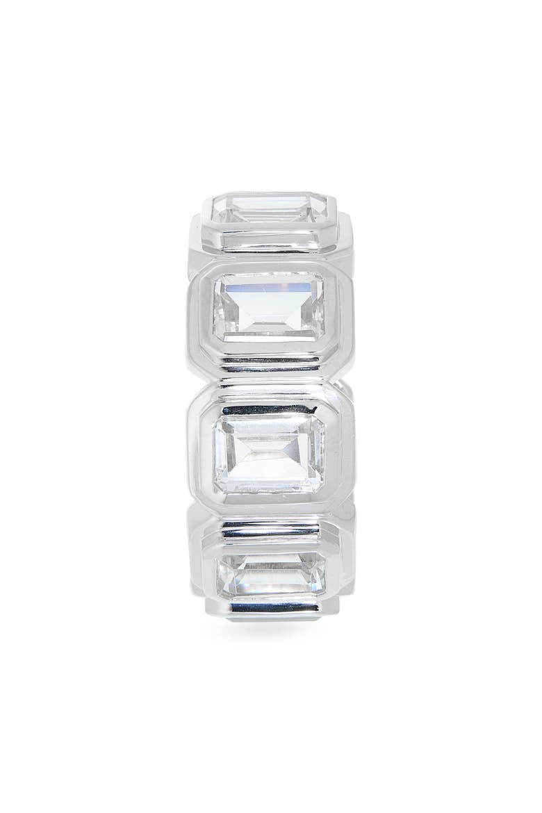 Ray of Light Quatrum Sterling Silver & White Topaz Wide Band Ring, Alternate, color, WHITE TOPAZ
