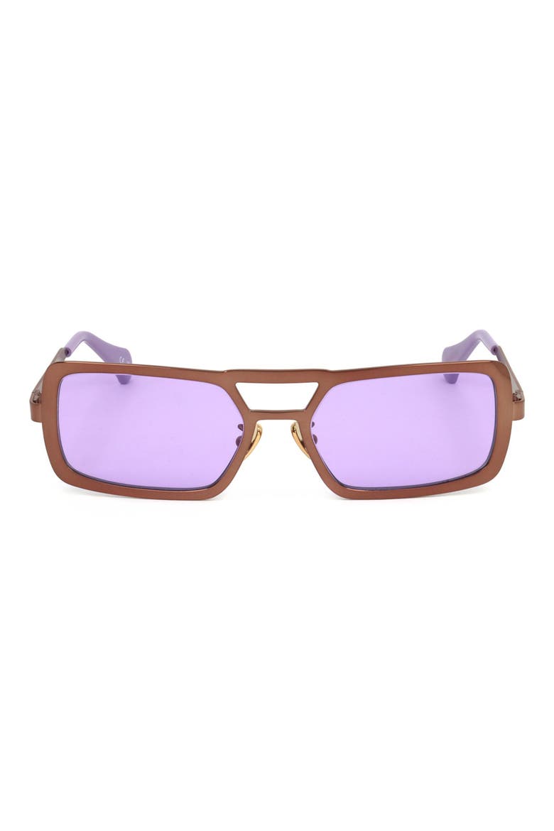 52mm Square Sunglasses, Main, color, BROWN