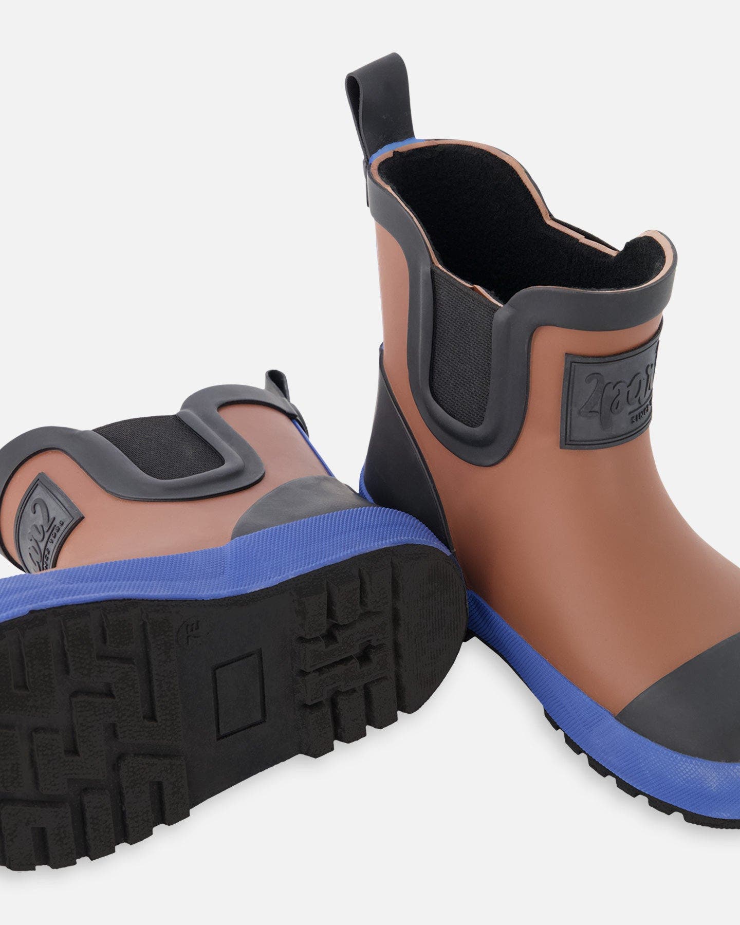 Deux par Deux Boy Short Rain Boots in Natural Rubber, Alternate, color, Brown