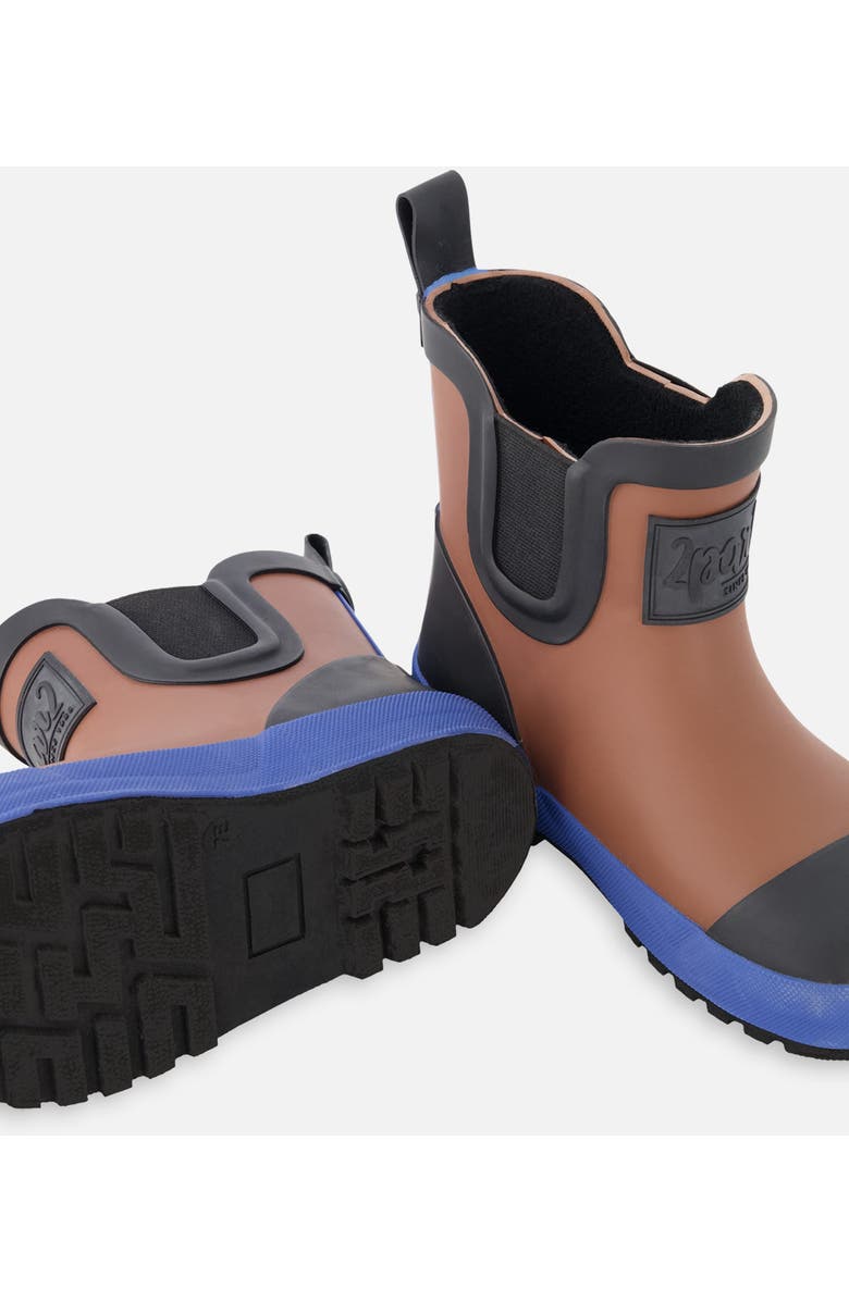 Deux par Deux Boy Short Rain Boots in Natural Rubber, Alternate, color, Brown