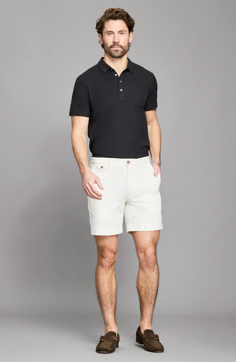 Billy Reid Moore Slub Cotton Shorts, Alternate, color, Tinted White
