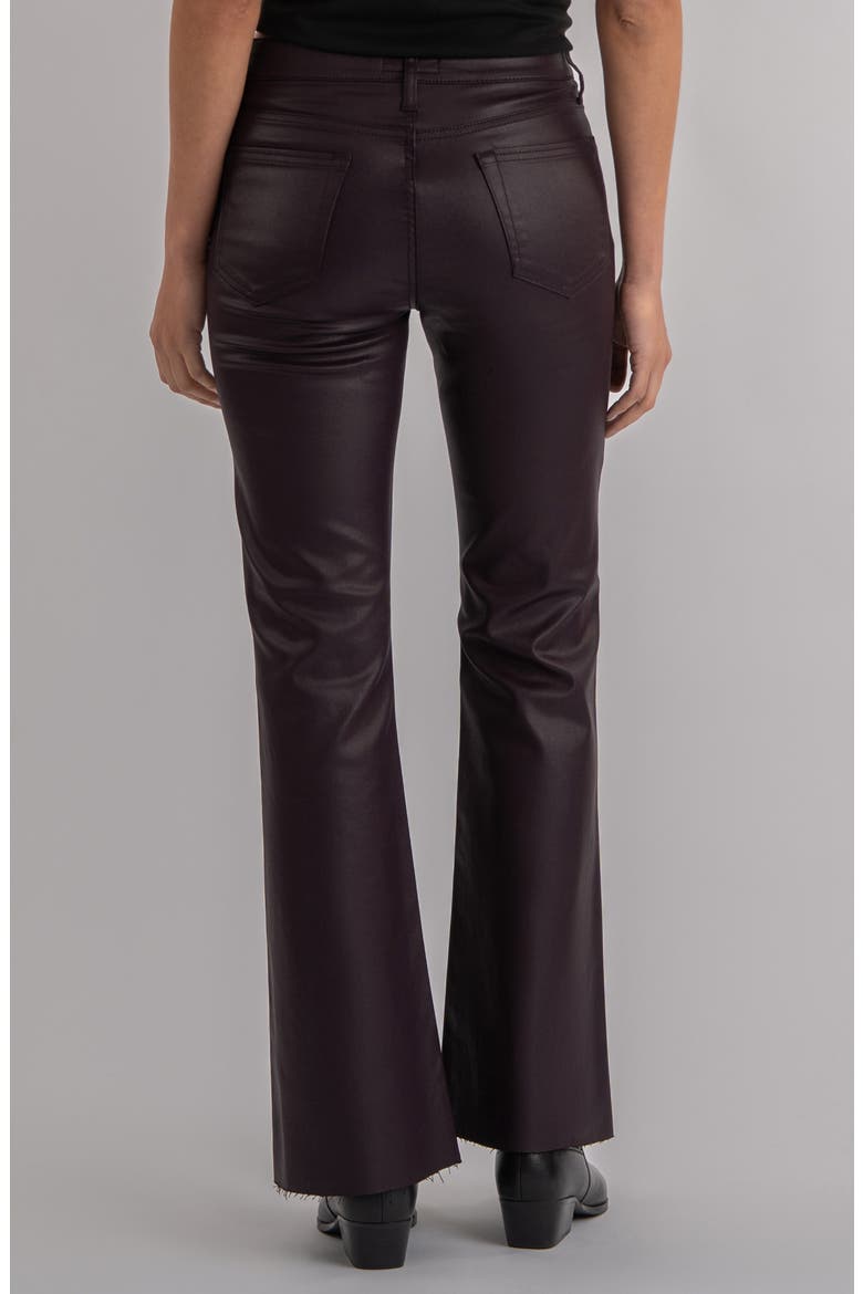 Stella Coated Raw Hem High Waist Flare Jeans, Alternate, color, SANGRIA