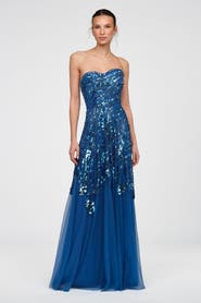 Theia Ariella Hand Beaded Gown