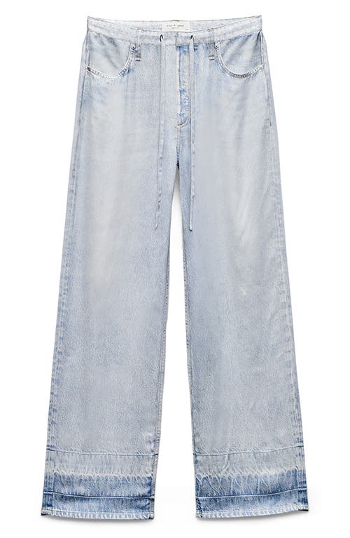 Rag & Bone Miramar Phoebe Faux Denim Satin Pants In Blue
