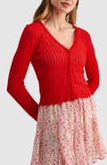 All in Favor Crop Knit Cardigan