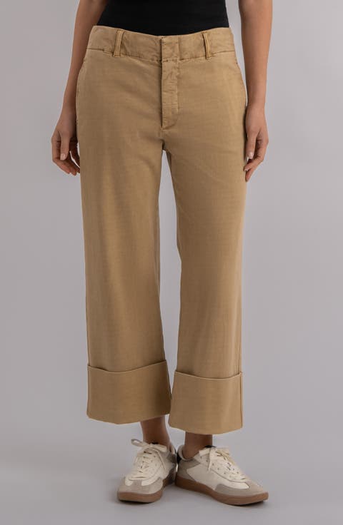 Sienna High Waist Relaxed Straight Leg Twill Pants